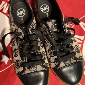 Michael Kors Logo Pattern Black and Brown Sneakers